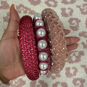 Pink Embellished Headbands Lot